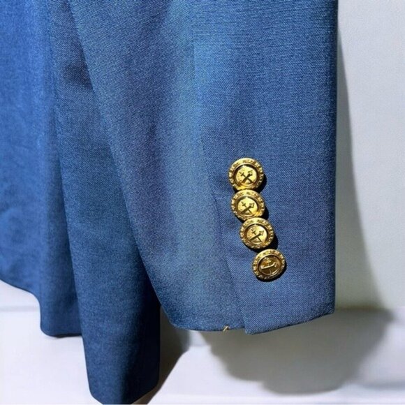 🌻BOBBY JONES Blue Golf Theme Wool Sports Coat Blazer Size 42 Regular - Picture 6 of 12